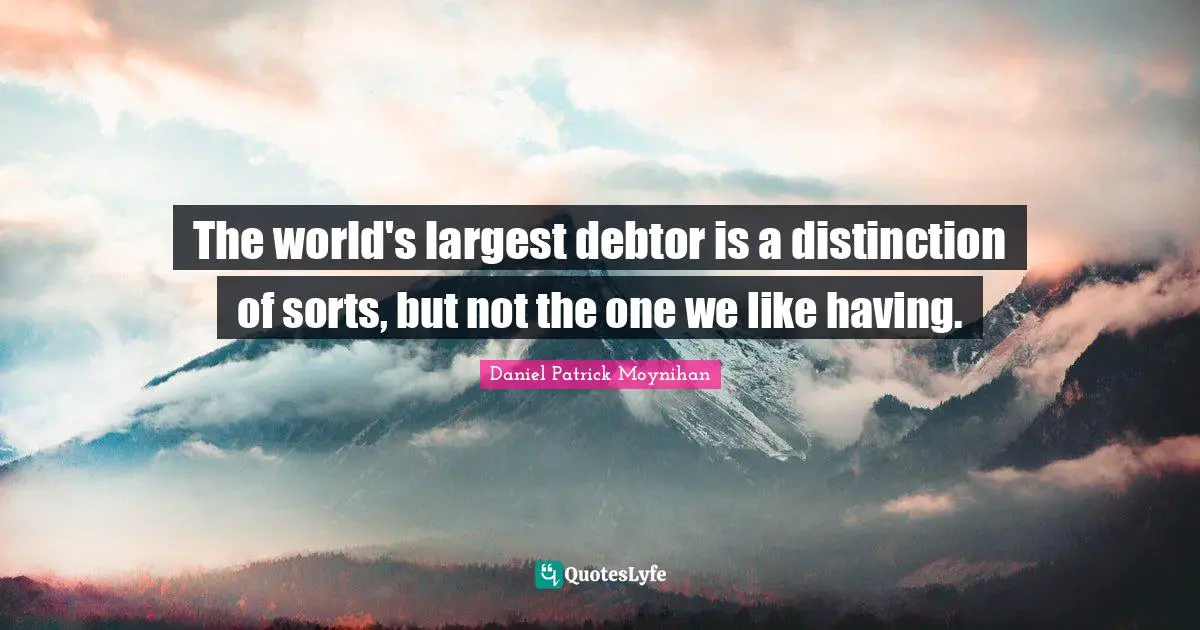 The world's largest debtor is a distinction of sorts, but not the one we like having.