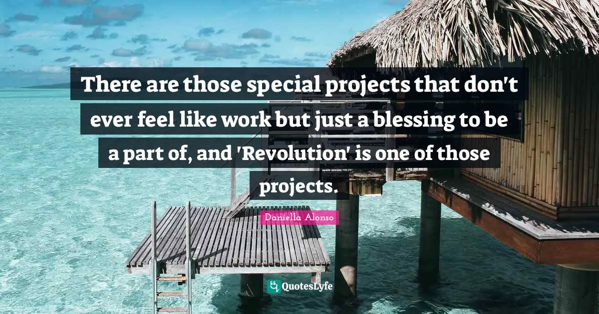 There are those special projects that don't ever feel like work but just a blessing to be a part of, and 'Revolution' is one of those projects.