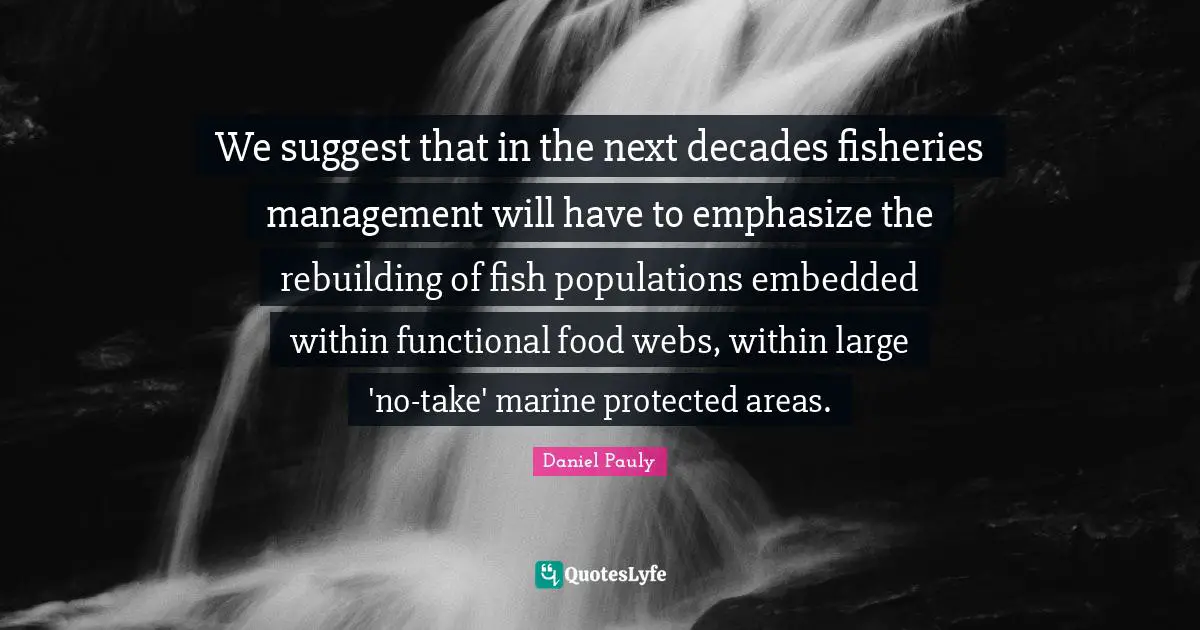 We suggest that in the next decades fisheries management will have to emphasize the rebuilding of fish populations embedded within functional food webs, within large 'no-take' marine protected areas.