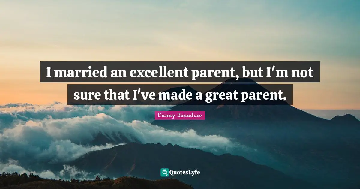 I married an excellent parent, but I'm not sure that I've made a great parent.