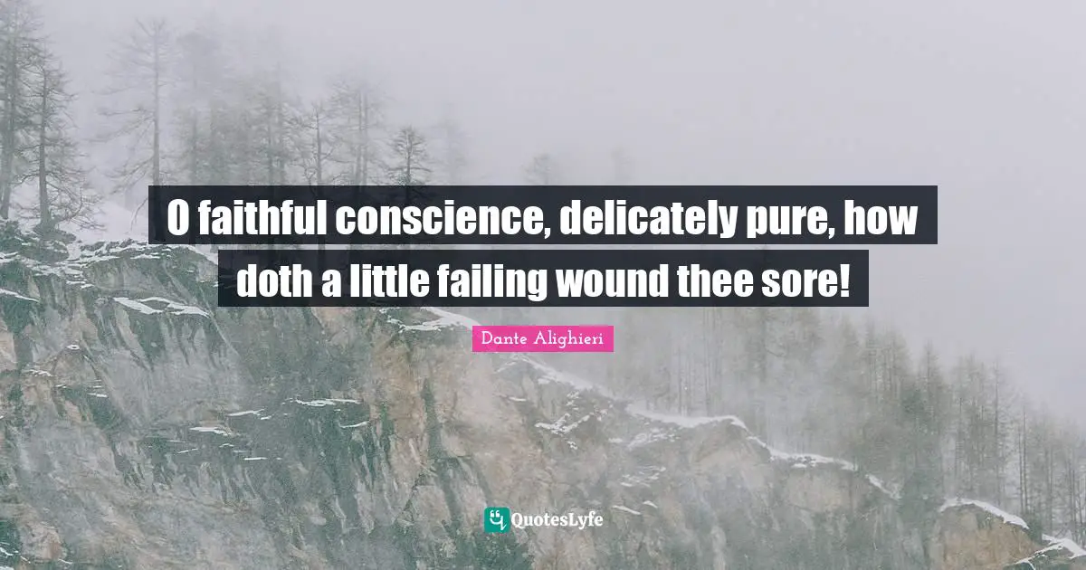 O faithful conscience, delicately pure, how doth a little failing wound thee sore!