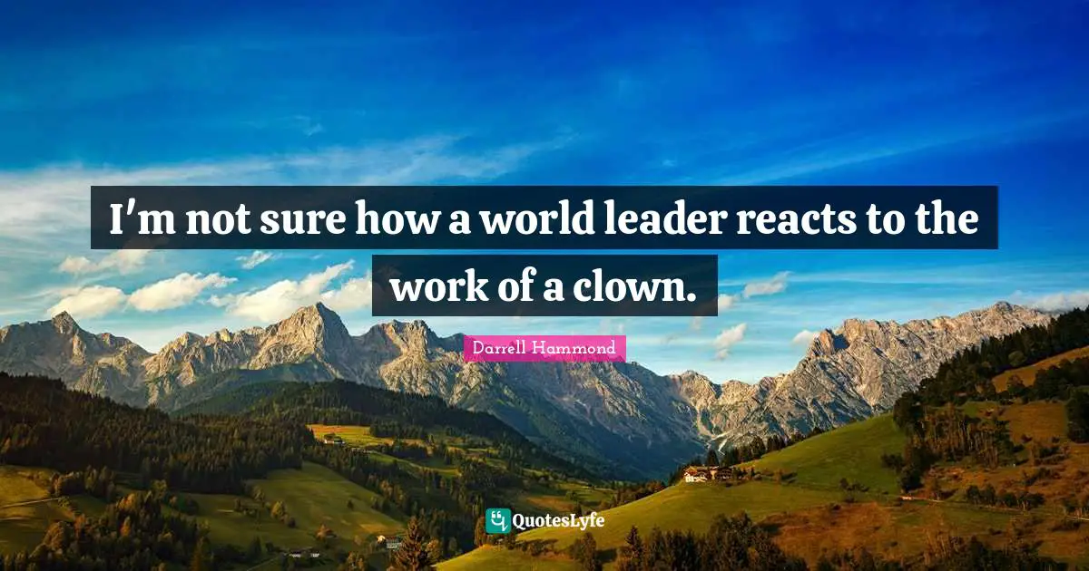I'm not sure how a world leader reacts to the work of a clown.