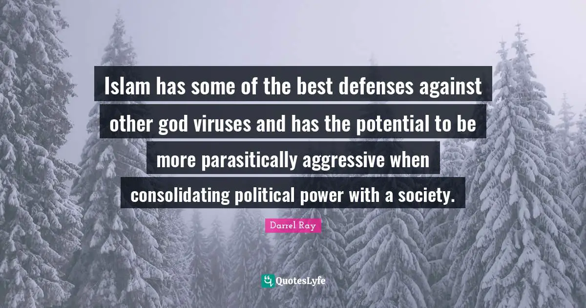 Islam has some of the best defenses against other god viruses and has the potential to be more parasitically aggressive when consolidating political power with a society.