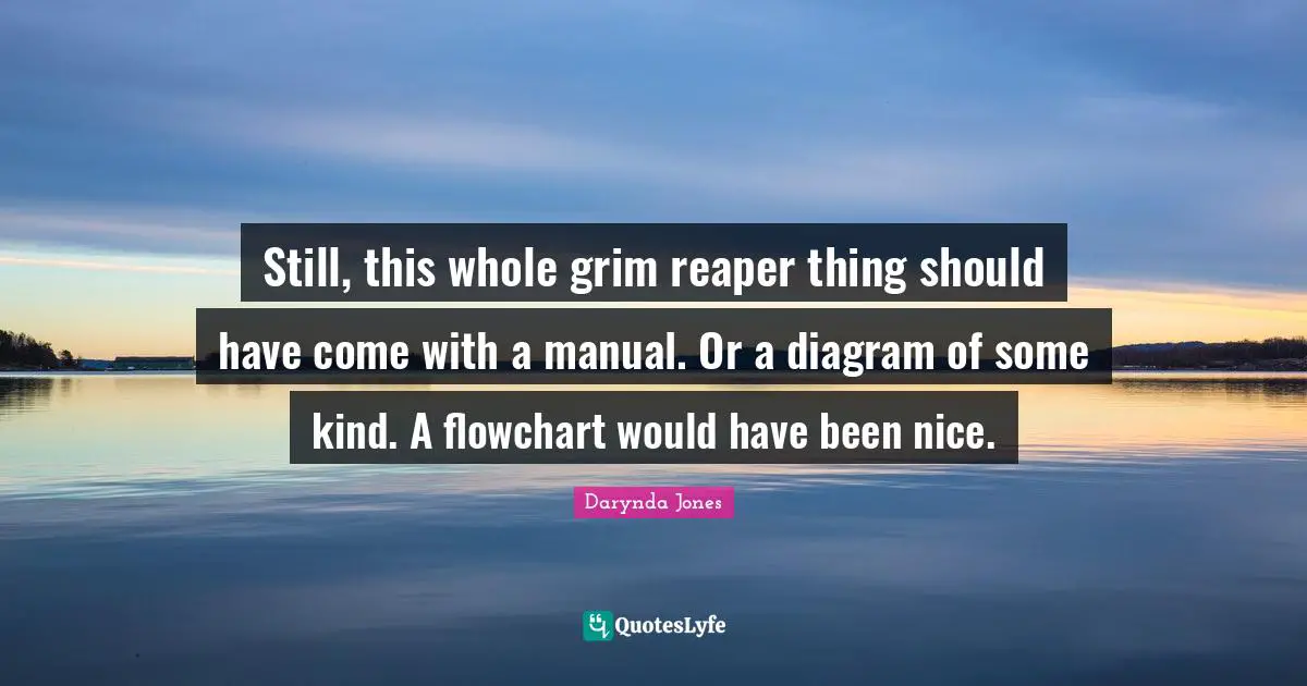 Still, this whole grim reaper thing should have come with a manual. Or a diagram of some kind. A flowchart would have been nice.