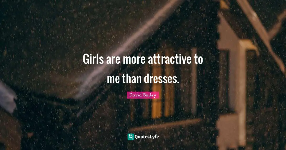 David Bailey Quotes: "Girls are more attractive to me than dresses."
