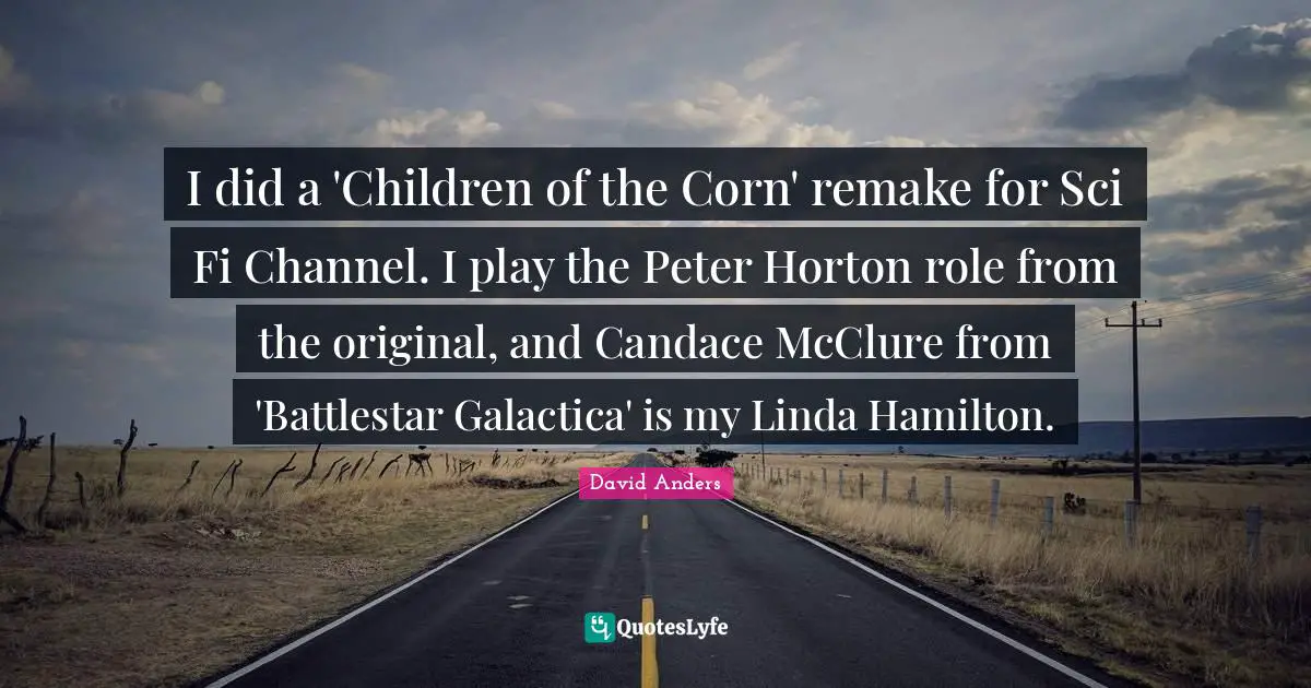 I did a 'Children of the Corn' remake for Sci Fi Channel. I play the Peter Horton role from the original, and Candace McClure from 'Battlestar Galactica' is my Linda Hamilton.