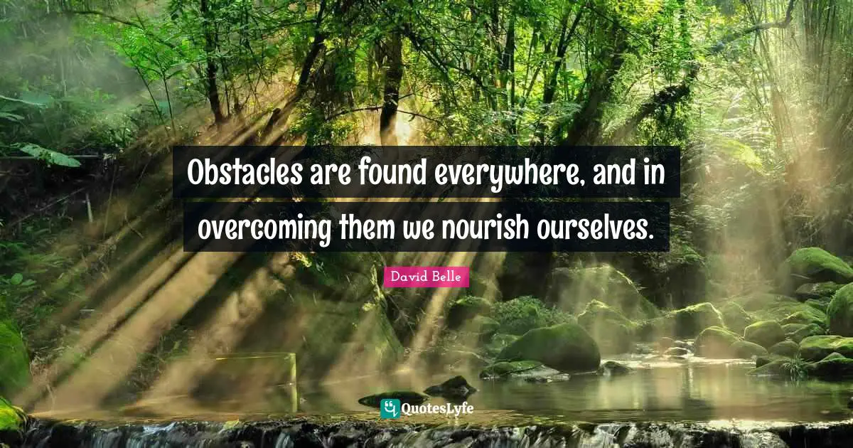 Obstacles are found everywhere, and in overcoming them we nourish ourselves.