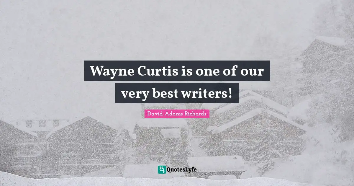 Wayne Curtis is one of our very best writers!