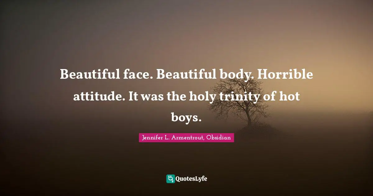 Beautiful face. Beautiful body. Horrible attitude. It was the holy trinity of hot boys.