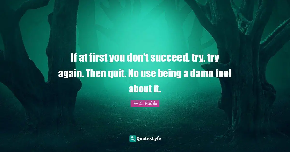 If at first you don't succeed, try, try again. Then quit. No use being a damn fool about it.