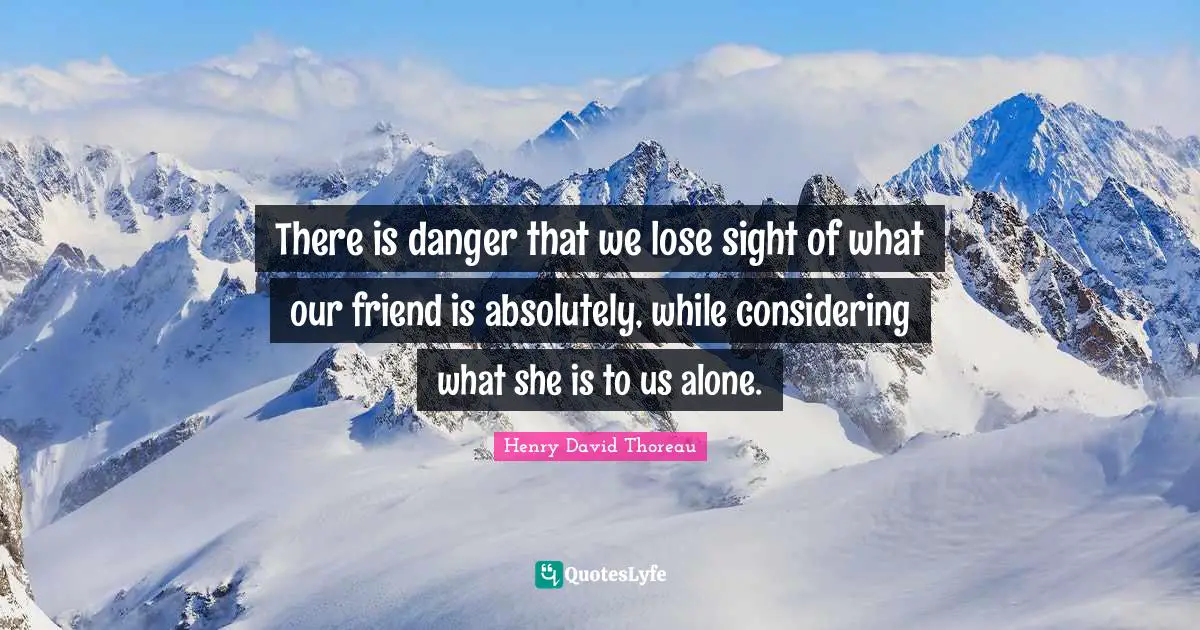 There is danger that we lose sight of what our friend is absolutely, while considering what she is to us alone.