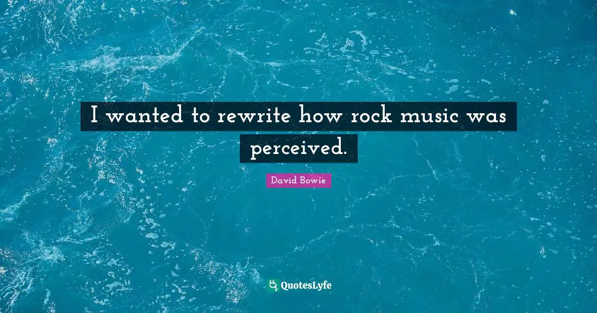I wanted to rewrite how rock music was perceived.