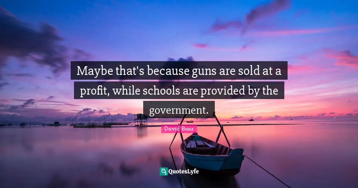 Maybe that's because guns are sold at a profit, while schools are provided by the government.