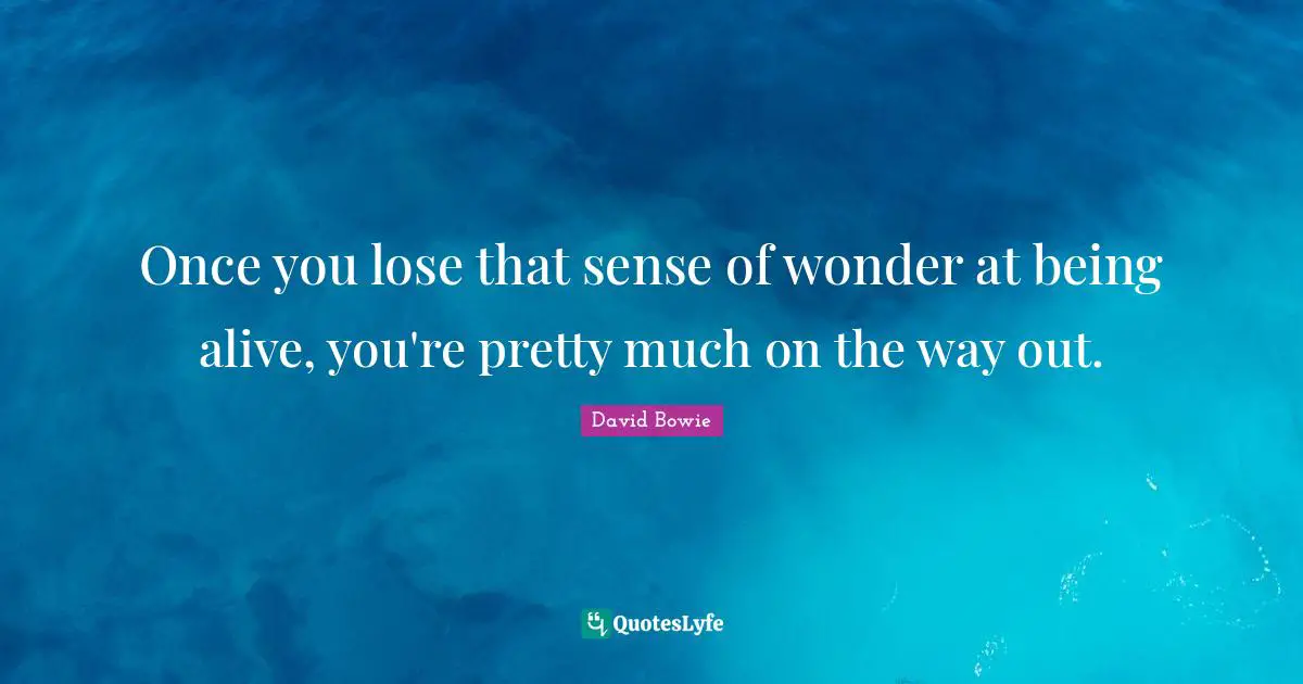 David Bowie Quotes: "Once you lose that sense of wonder at being alive, you're pretty much on the way out."