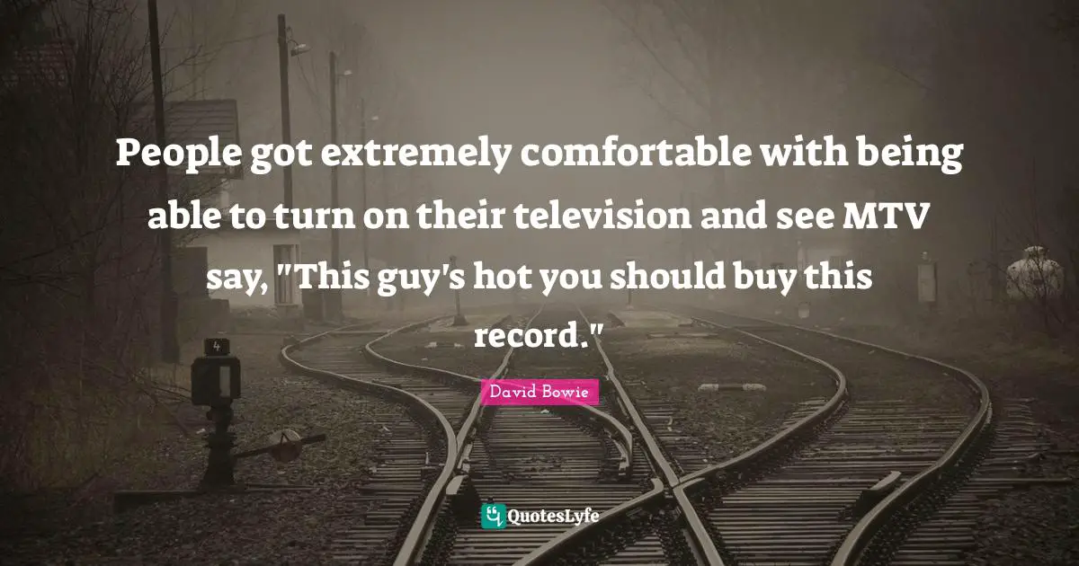 People got extremely comfortable with being able to turn on their television and see MTV say, "This guy's hot you should buy this record."