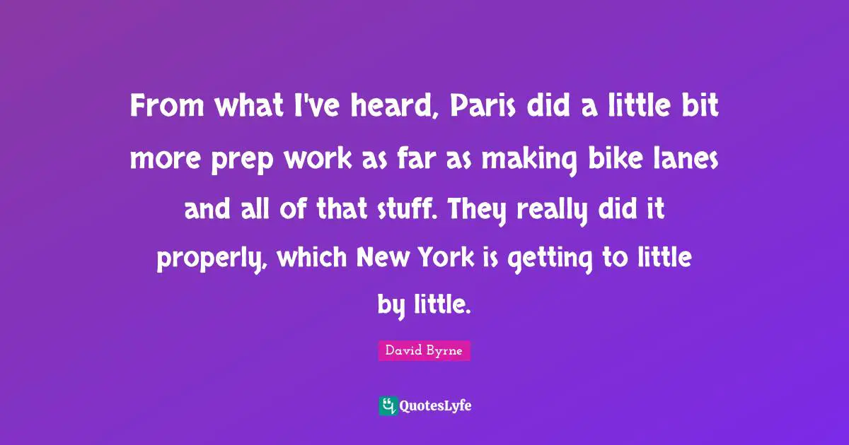 From what I've heard, Paris did a little bit more prep work as far as making bike lanes and all of that stuff. They really did it properly, which New York is getting to little by little.