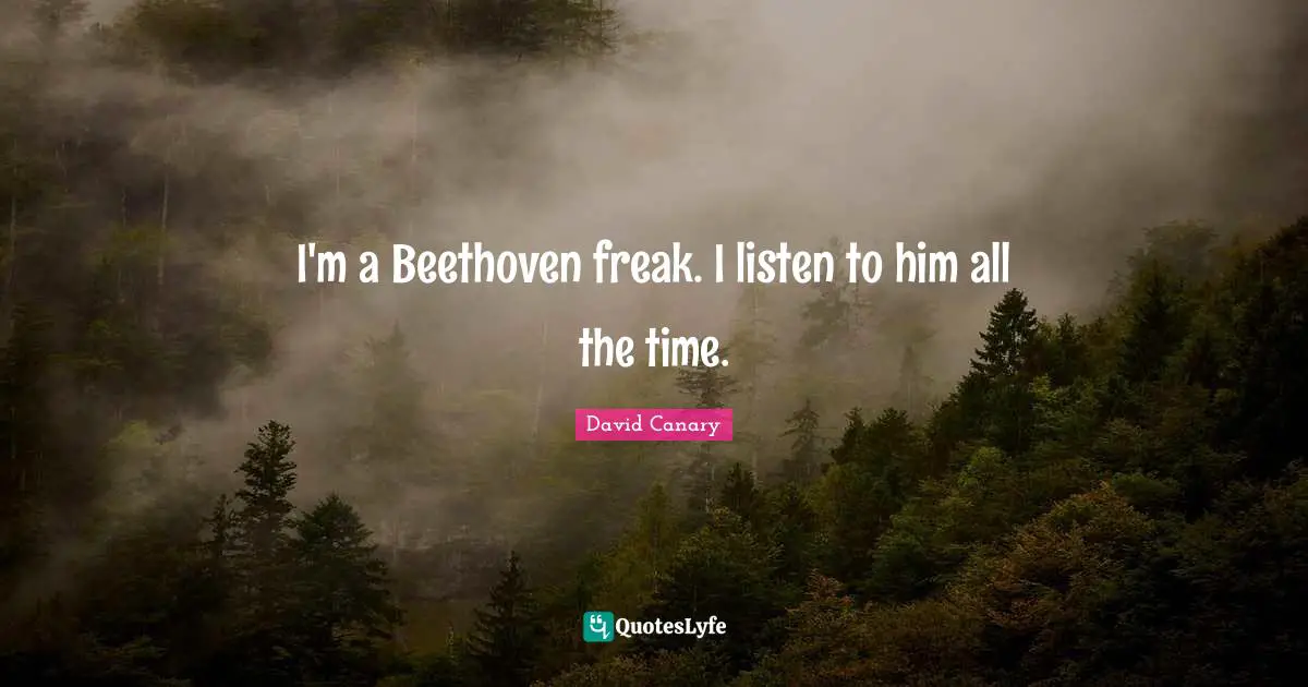 I'm a Beethoven freak. I listen to him all the time.
