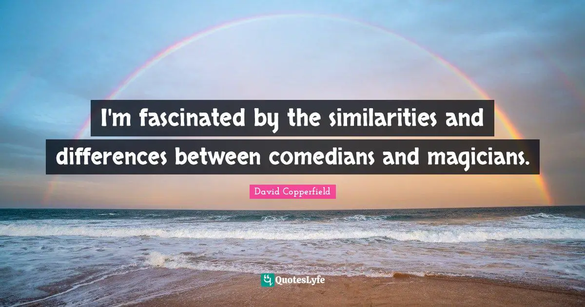I'm fascinated by the similarities and differences between comedians and magicians.