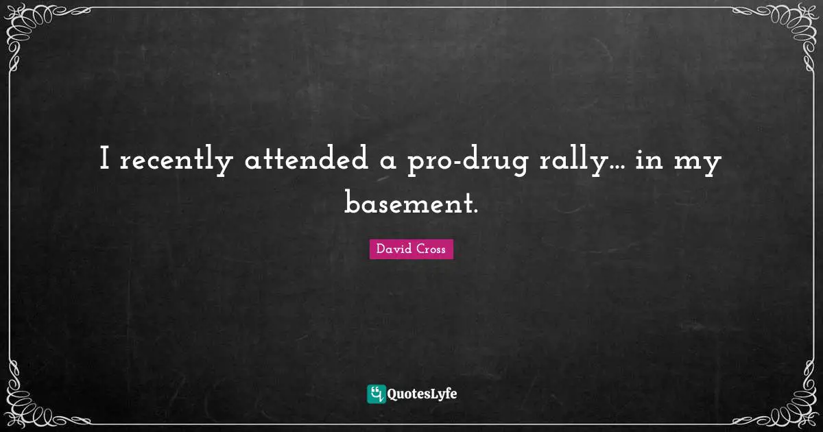 I recently attended a pro-drug rally... in my basement.