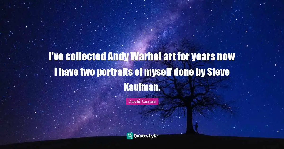 I've collected Andy Warhol art for years now I have two portraits of myself done by Steve Kaufman.