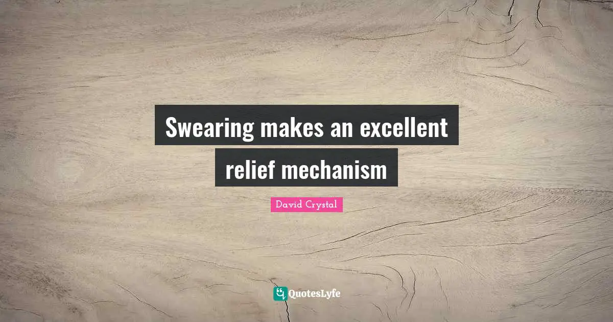 Swearing Quotes: "Swearing makes an excellent relief mechanism"