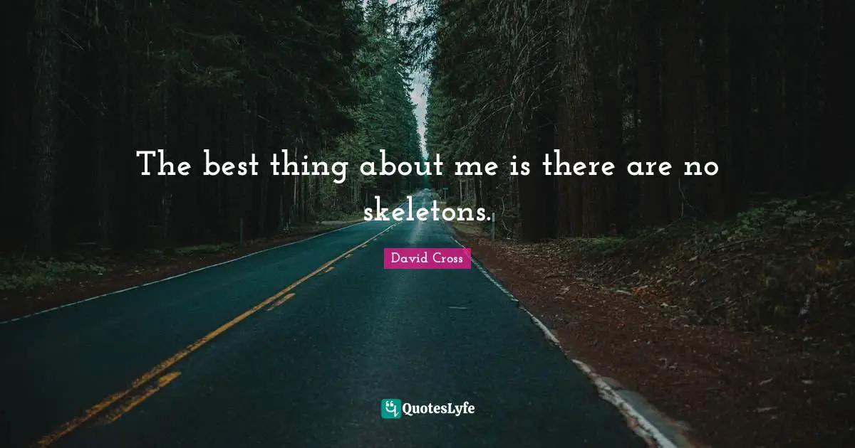 Skeletons Quotes: "The best thing about me is there are no skeletons."