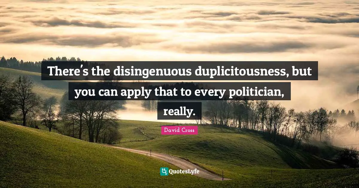 There's the disingenuous duplicitousness, but you can apply that to every politician, really.