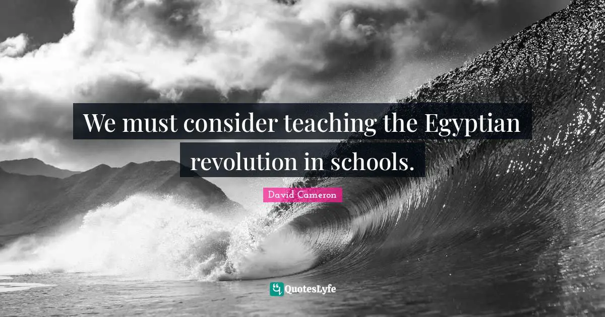 Egyptian Quotes: "We must consider teaching the Egyptian revolution in schools."