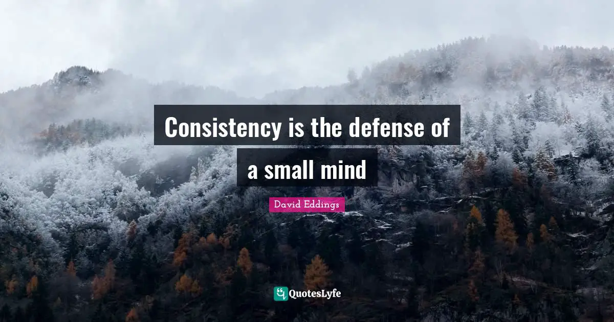Consistency is the defense of a small mind