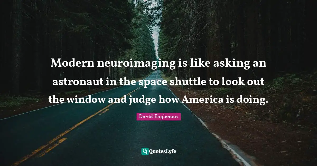 Modern neuroimaging is like asking an astronaut in the space shuttle to look out the window and judge how America is doing.