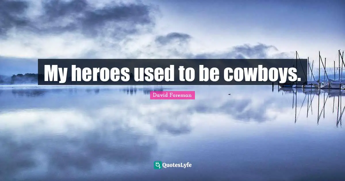 My heroes used to be cowboys.