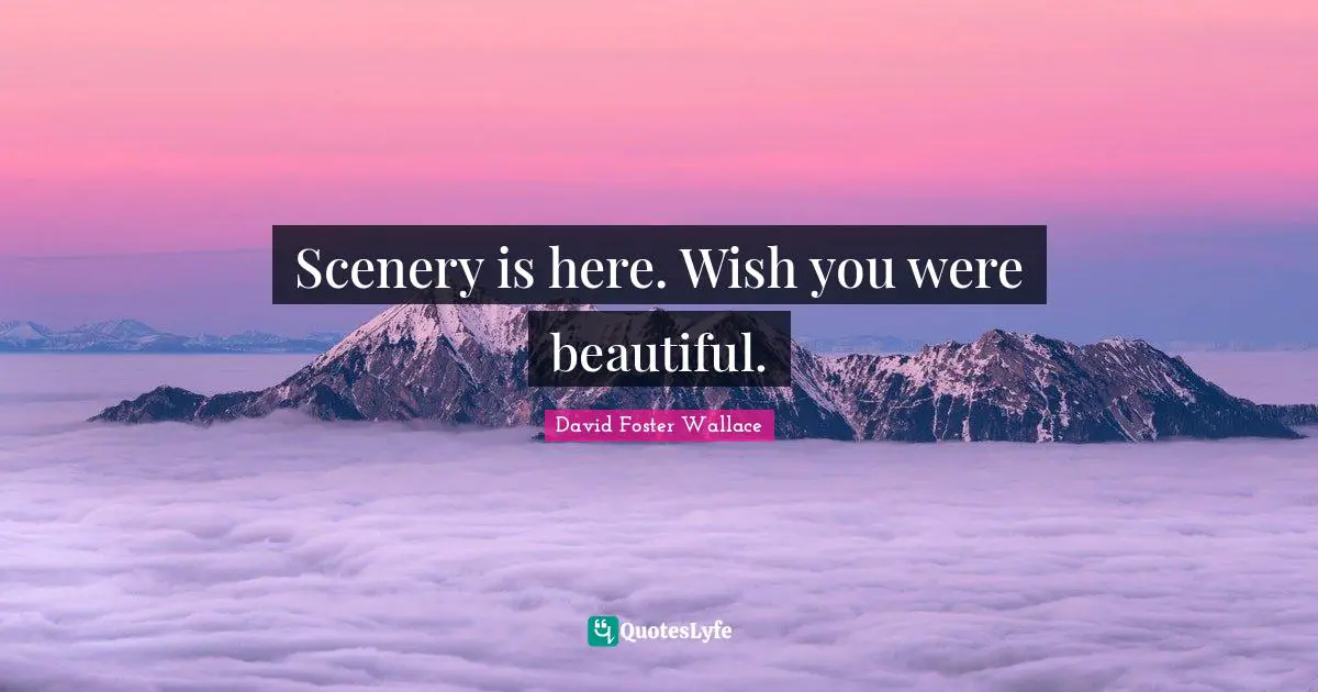 Scenery is here. Wish you were beautiful.