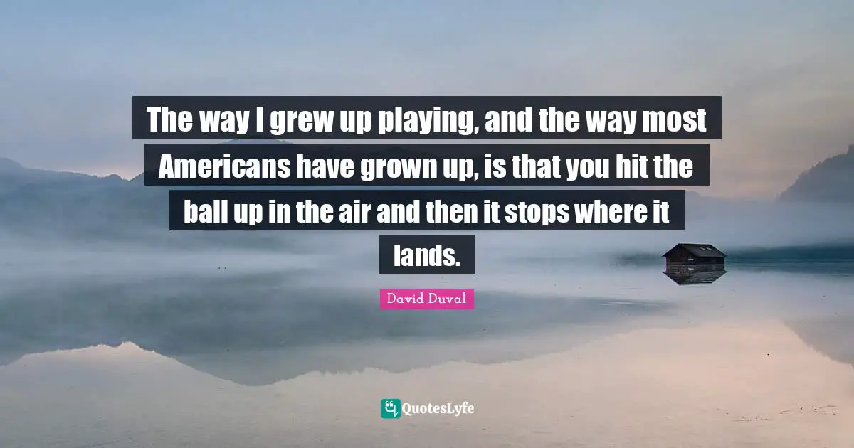 The way I grew up playing, and the way most Americans have grown up, is that you hit the ball up in the air and then it stops where it lands.