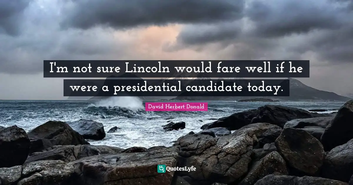 I'm not sure Lincoln would fare well if he were a presidential candidate today.