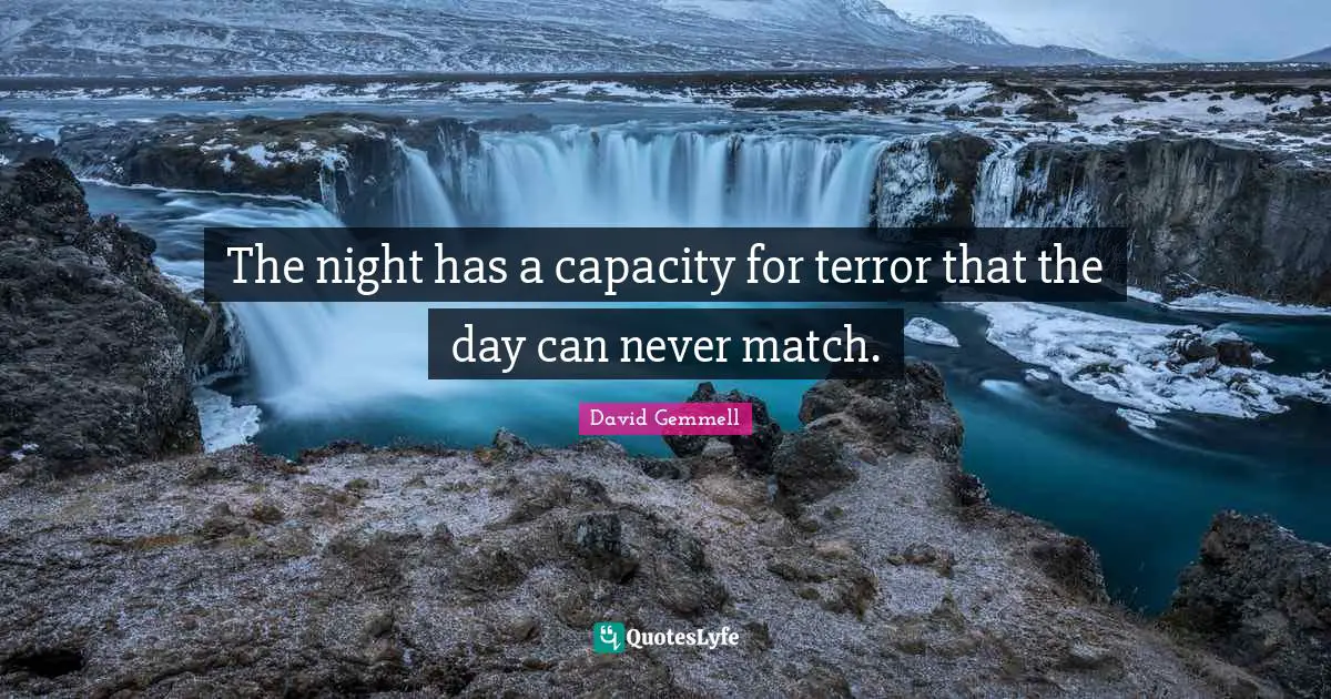 The night has a capacity for terror that the day can never match.