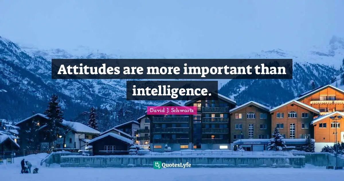 Attitudes are more important than intelligence.