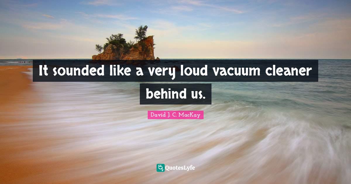 It sounded like a very loud vacuum cleaner behind us.... Quote by David J. C. MacKay QuotesLyfe