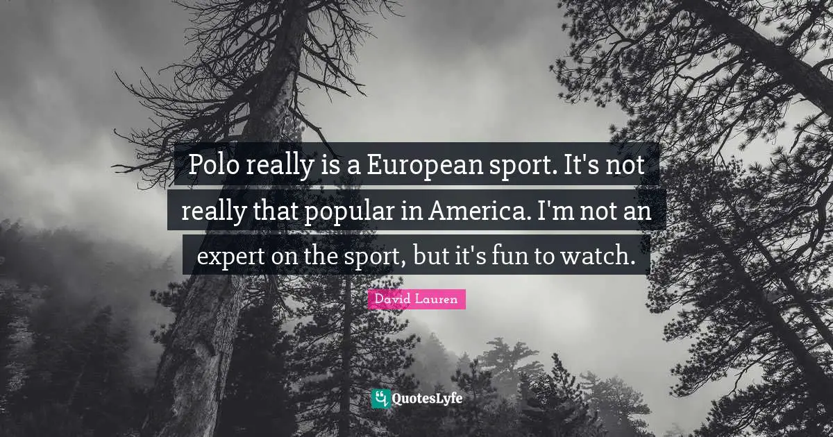 Polo really is a European sport. It's not really that popular in America. I'm not an expert on the sport, but it's fun to watch.