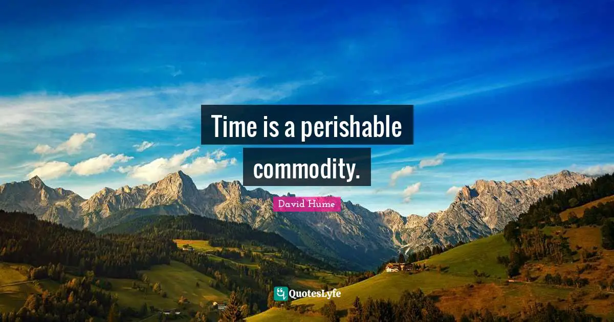 Time is a perishable commodity.
