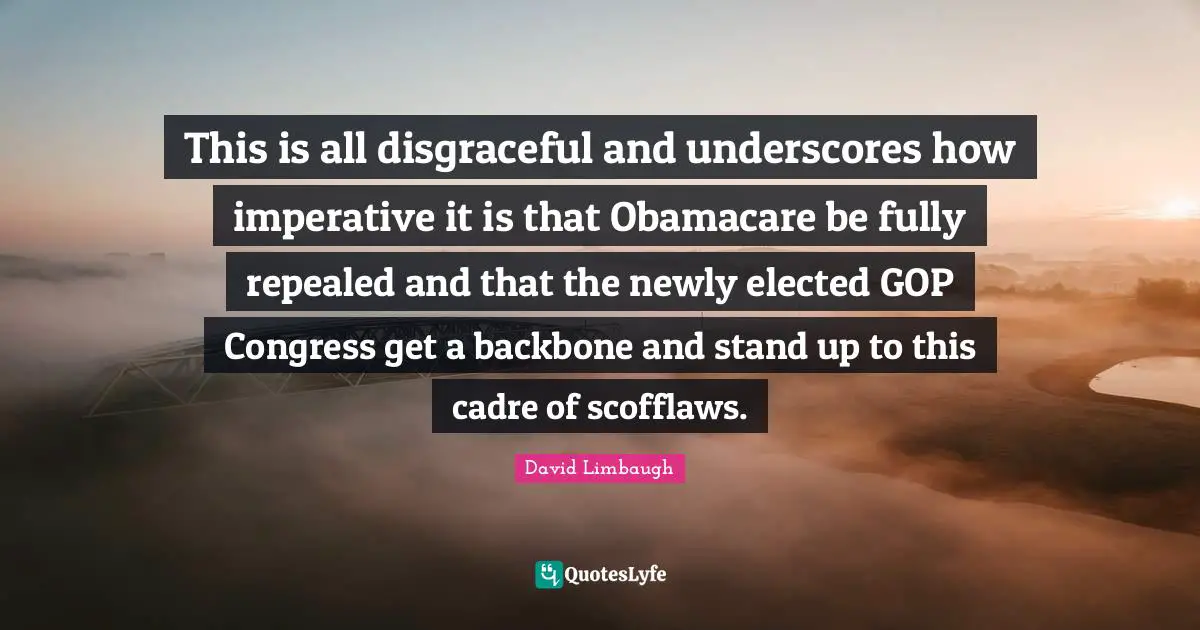 This is all disgraceful and underscores how imperative it is that Obamacare be fully repealed and that the newly elected GOP Congress get a backbone and stand up to this cadre of scofflaws.