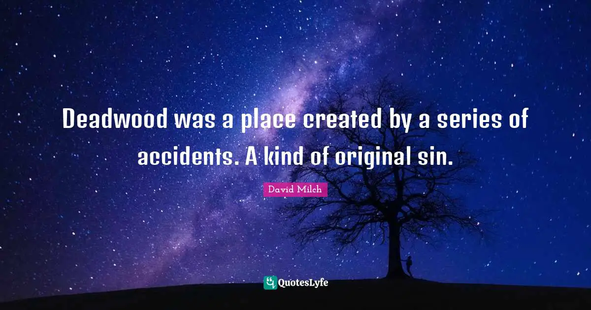 Deadwood was a place created by a series of accidents. A kind of original sin.