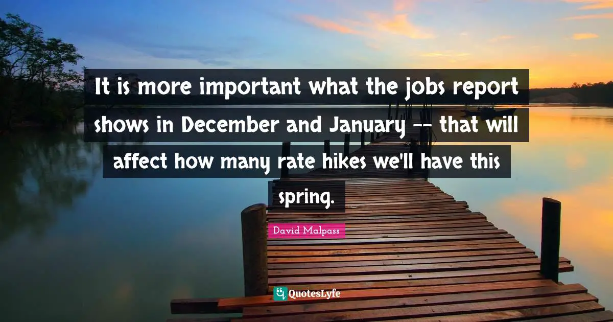 January Quotes: "It is more important what the jobs report shows in December and January -- that will affect how many rate hikes we'll have this spring."