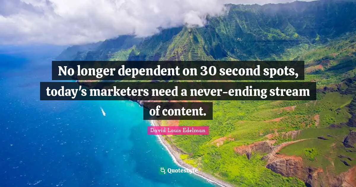 No longer dependent on 30 second spots, today's marketers need a never-ending stream of content.