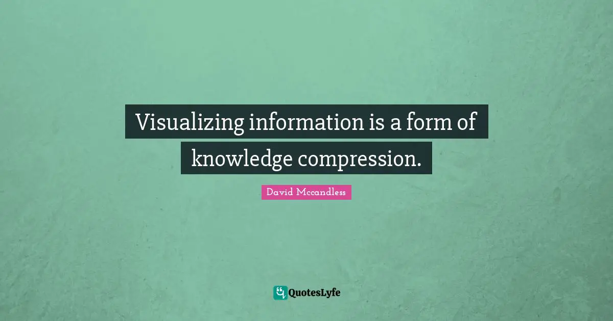 Compression Quotes: "Visualizing information is a form of knowledge compression."