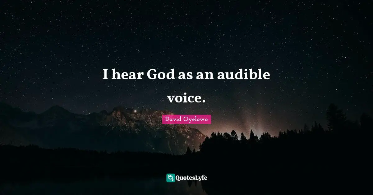 I hear God as an audible voice.