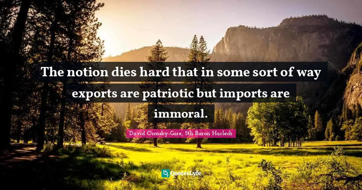 The notion dies hard that in some sort of way exports are patriotic but imports are immoral.
