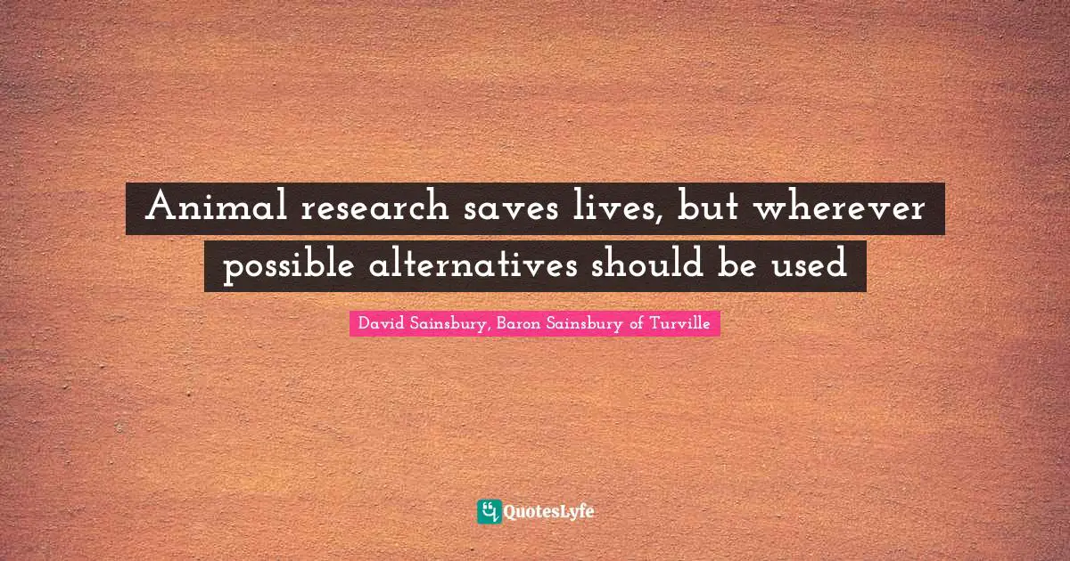 Animal research saves lives, but wherever possible alternatives should be used
