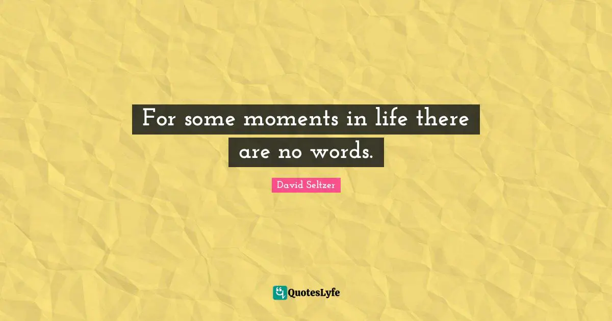 For some moments in life there are no words.