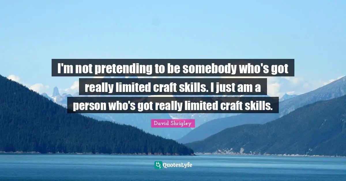 I'm not pretending to be somebody who's got really limited craft skills. I just am a person who's got really limited craft skills.
