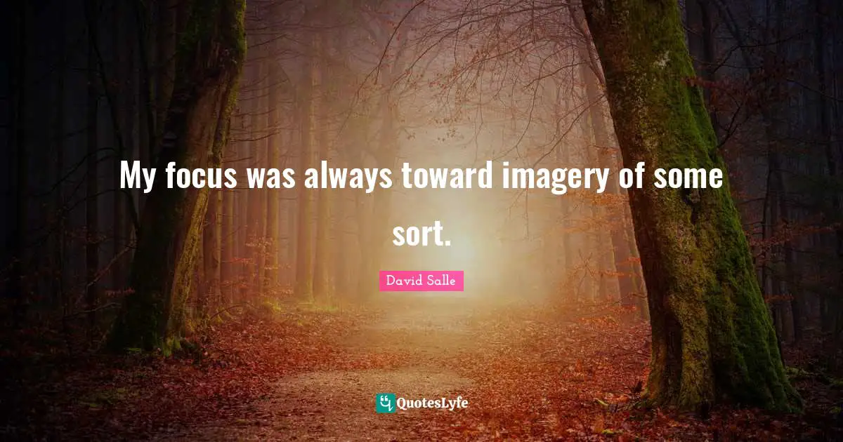 Imagery Quotes: "My focus was always toward imagery of some sort."
